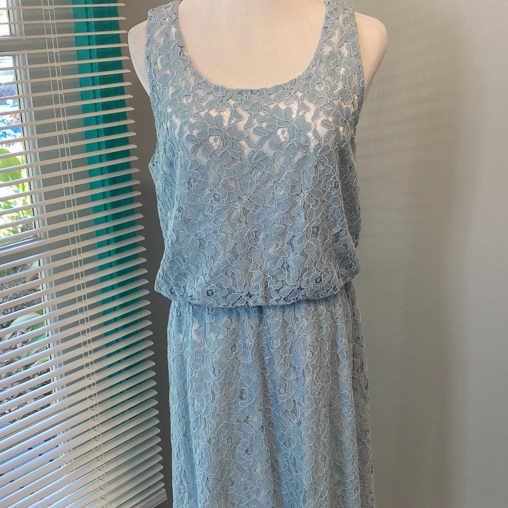 SOLD NWT Stitch Fix Pixley Scarlett light/baby blue lace applique dress Large